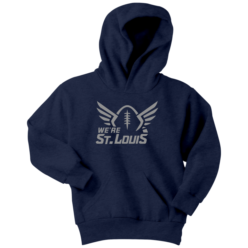 Grey Logo Youth Hoodie – We're St Louis!!!